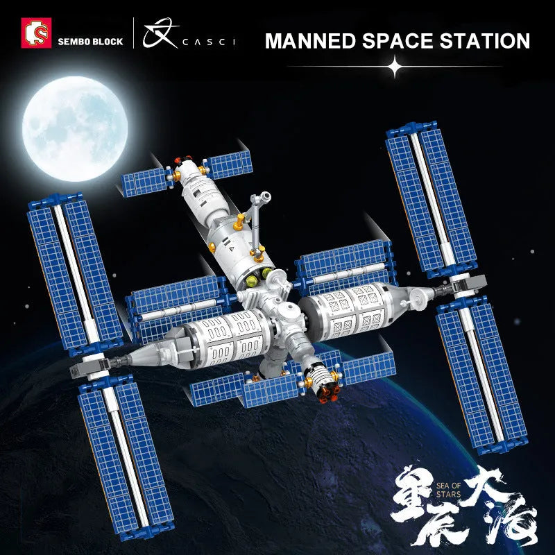 Building Blocks MOC Ideas Aerospace Manned Space Station Bricks Toys - 2