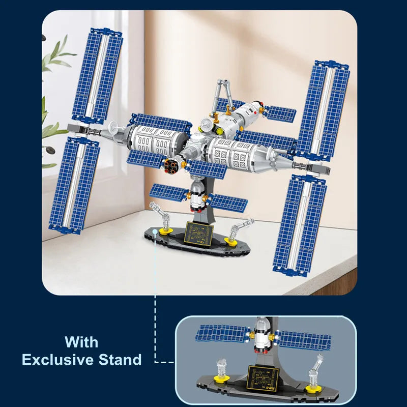 Building Blocks MOC Ideas Aerospace Manned Space Station Bricks Toys - 5
