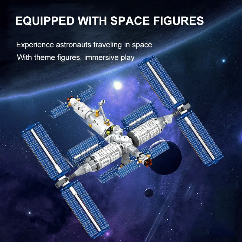 Building Blocks MOC Ideas Aerospace Manned Space Station Bricks Toys - 4