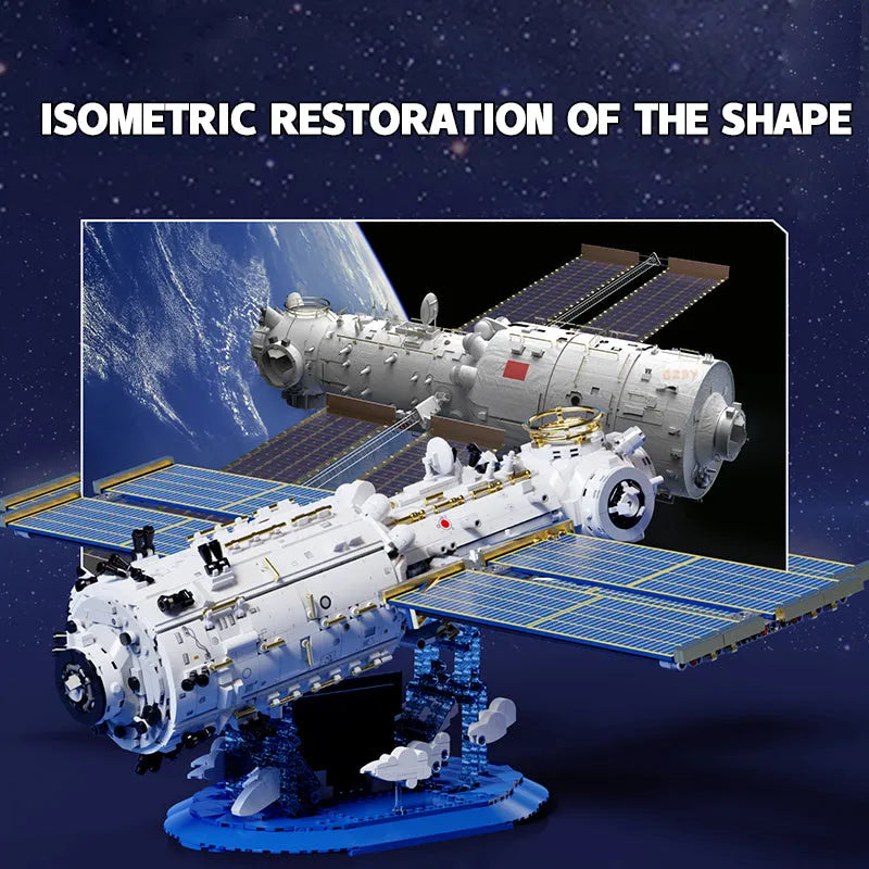 Building Blocks MOC Ideas Space Station Aerospace Core Cabin Bricks Toys - 8