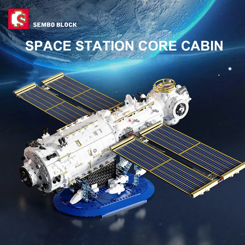 Building Blocks MOC Ideas Space Station Aerospace Core Cabin Bricks Toys - 2