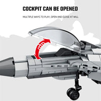 Thumbnail for Building Blocks MOC Military Aircraft SU - 27 Fighter Jet Plane Bricks Toys - 6
