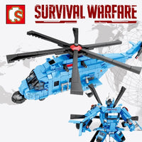 Thumbnail for Building Blocks MOC Military H - 92 Armed Helicopter Mecha Robots Bricks Toy - 3