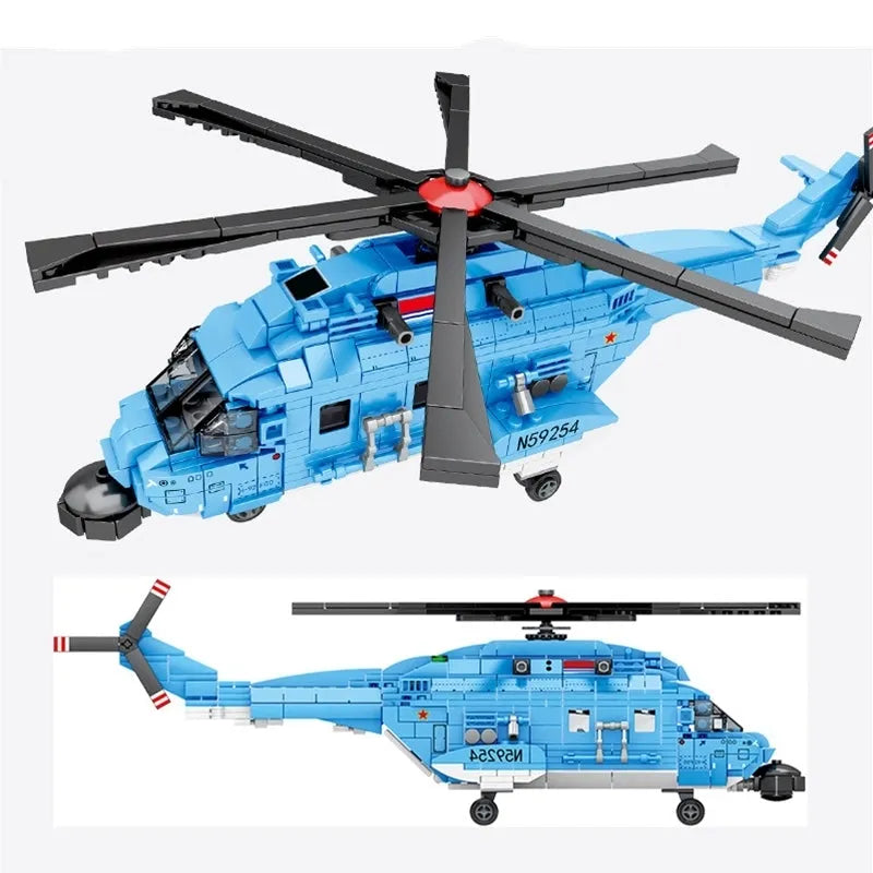 Building Blocks MOC Military H - 92 Armed Helicopter Mecha Robots Bricks Toy - 1
