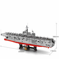 Thumbnail for Building Blocks MOC Military Helicopter Landing Dock Carrier Bricks Toys - 5