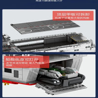 Thumbnail for Building Blocks MOC Military Helicopter Landing Dock Carrier Bricks Toys - 9