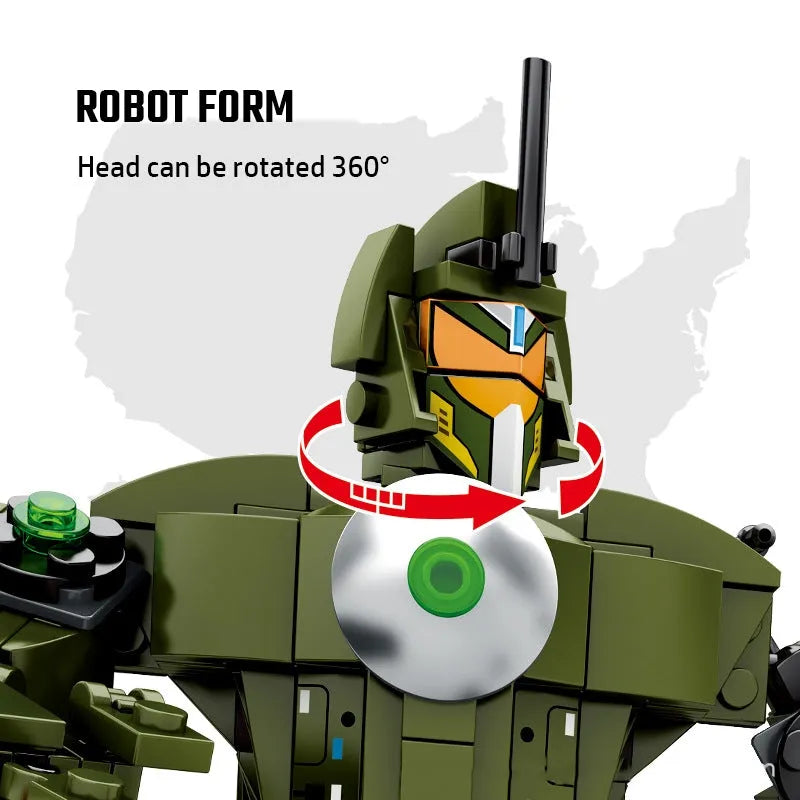 Building Blocks MOC Military Light Armed Helicopter Mecha Robots Bricks Toys - 5