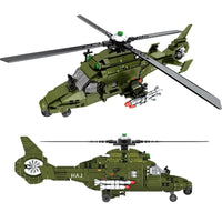 Thumbnail for Building Blocks MOC Military Light Armed Helicopter Mecha Robots Bricks Toys - 1