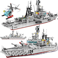Thumbnail for Building Blocks MOC Military Navy 956 Destroyer Battleship Bricks Toy Construction Set Toys - 10