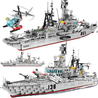 Thumbnail for Building Blocks MOC Military Navy 956 Destroyer Battleship Bricks Toy - 10