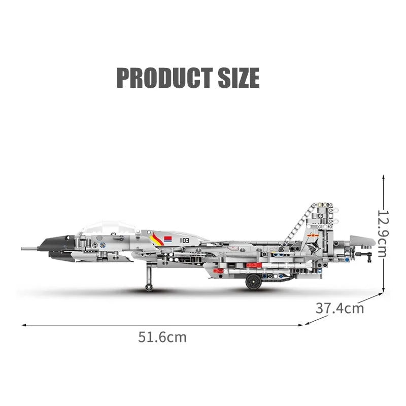 Building Blocks MOC Military RC J-15 Flying Shark Aircraft Bricks Toy Construction Set Toys - 6