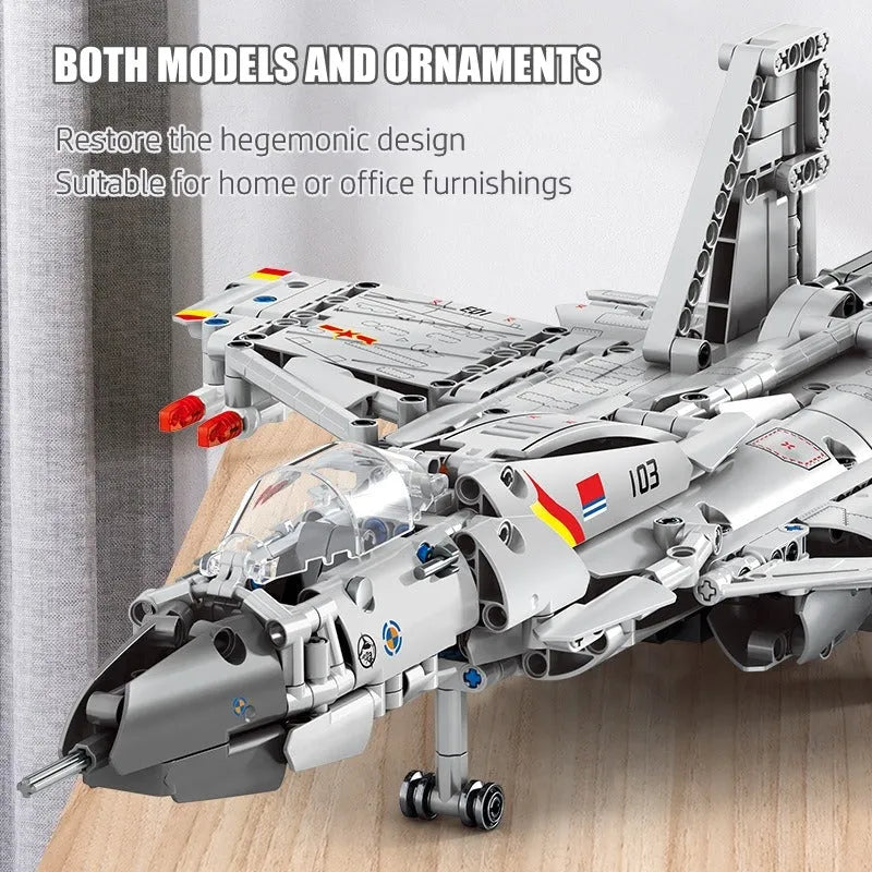Building Blocks MOC Military RC J-15 Flying Shark Aircraft Bricks Toy Construction Set Toys - 3