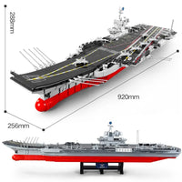 Thumbnail for Building Blocks MOC Military WW2 Aircraft Carrier Warship Bricks Toys - 7