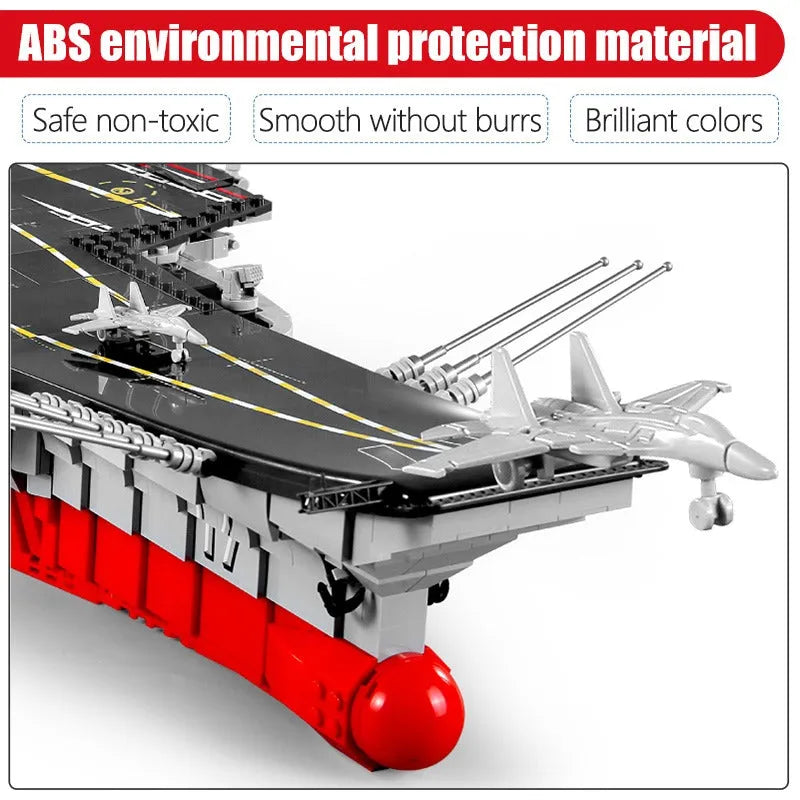 Building Blocks MOC Military WW2 Aircraft Carrier Warship Bricks Toys - 10