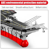 Thumbnail for Building Blocks MOC Military WW2 Aircraft Carrier Warship Bricks Toys - 10