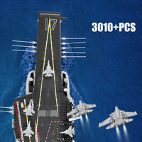 Thumbnail for Building Blocks MOC Military WW2 Aircraft Carrier Warship Bricks Toys - 14