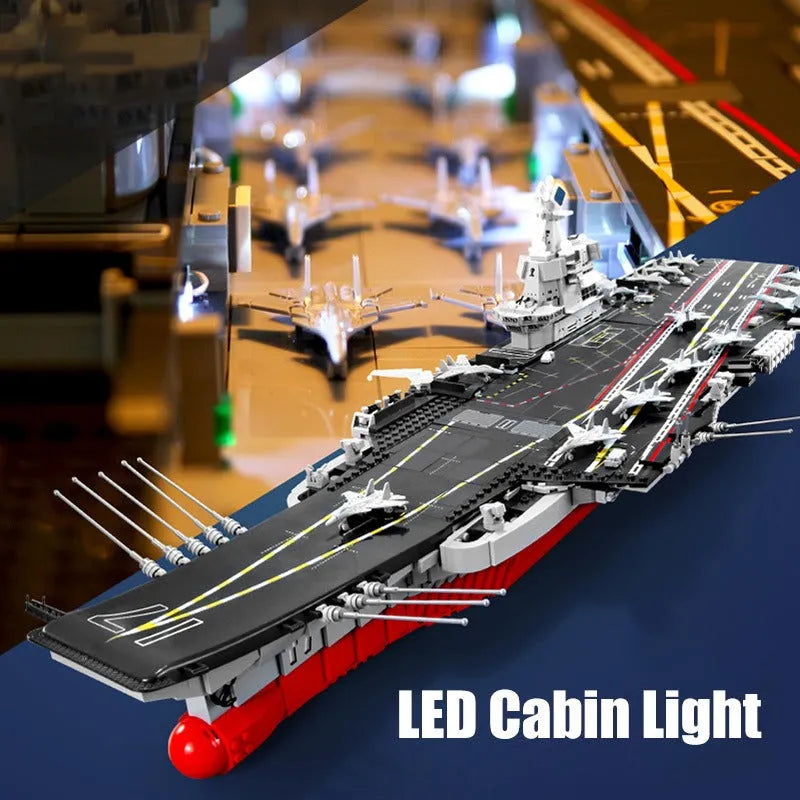 Building Blocks MOC Military WW2 Aircraft Carrier Warship Bricks Toys - 8