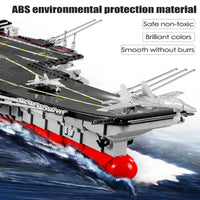 Thumbnail for Building Blocks MOC Military WW2 Aircraft Carrier Warship Bricks Toys - 16