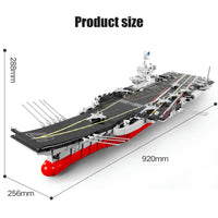 Thumbnail for Building Blocks MOC Military WW2 Aircraft Carrier Warship Bricks Toys - 9