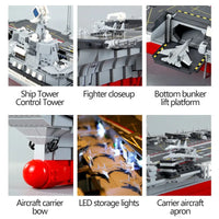 Thumbnail for Building Blocks MOC Military WW2 Aircraft Carrier Warship Bricks Toys - 11