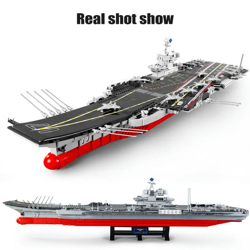 Building Blocks MOC Military WW2 Aircraft Carrier Warship Bricks Toys - 1