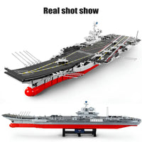 Thumbnail for Building Blocks MOC Military WW2 Aircraft Carrier Warship Bricks Toys - 1