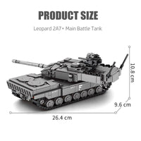 Thumbnail for Building Blocks MOC Military WW2 German Leopard 2A7 Main Battle Tank Bricks Toy - 7