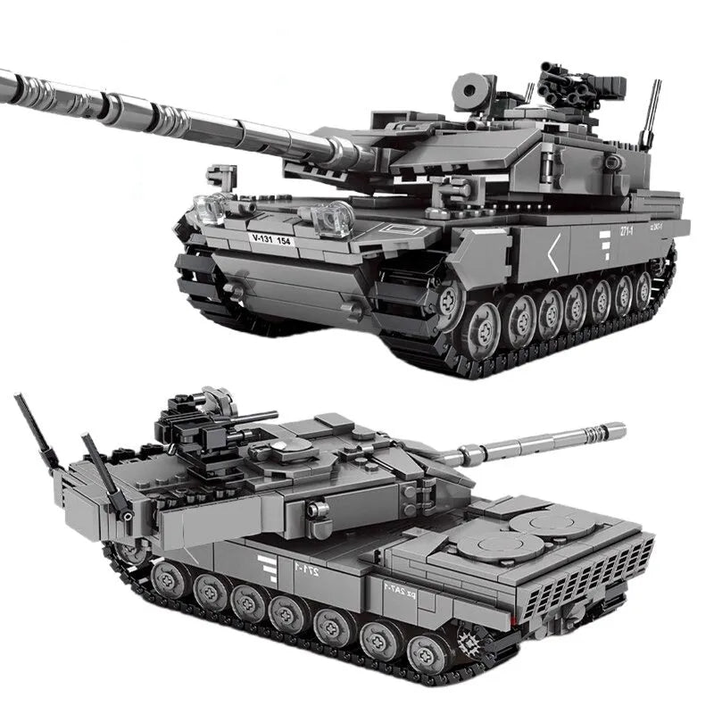 Building Blocks MOC Military WW2 German Leopard 2A7 Main Battle Tank Bricks Toy - 1