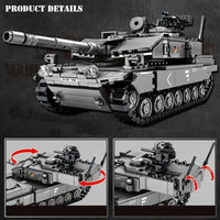 Thumbnail for Building Blocks MOC Military WW2 German Leopard 2A7 Main Battle Tank Bricks Toy - 11