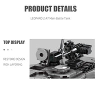 Thumbnail for Building Blocks MOC Military WW2 German Leopard 2A7 Main Battle Tank Bricks Toy - 5