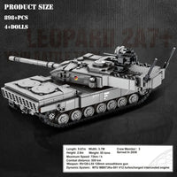 Thumbnail for Building Blocks MOC Military WW2 German Leopard 2A7 Main Battle Tank Bricks Toy - 8