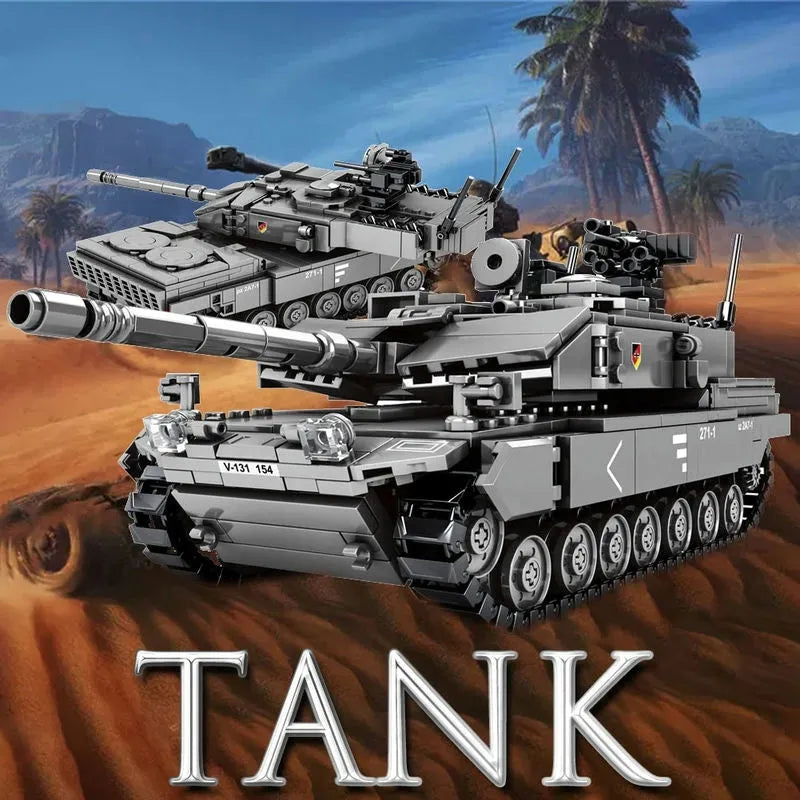 Building Blocks MOC Military WW2 German Leopard 2A7 Main Battle Tank Bricks Toy - 2