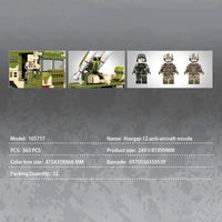 Thumbnail for Building Blocks MOC Military WW2 HQ-12 Anti Aircraft Missile Air Defense Bricks Toy - 2