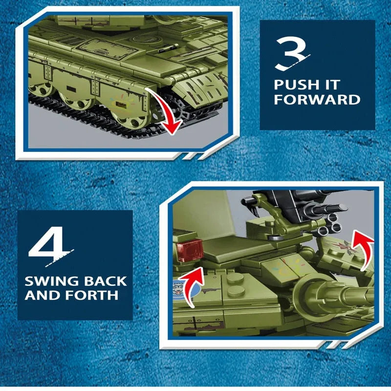 Building Blocks MOC Military WW2 TYPE 59 Main Battle Tank Bricks Toys - 4