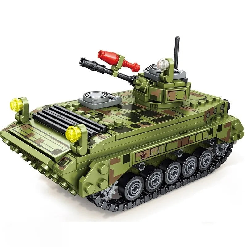 Building Blocks MOC Military WW2 Type 86 IFV Canon Tank Bricks Toys - 3