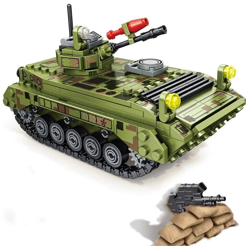 Building Blocks MOC Military WW2 Type 86 IFV Canon Tank Bricks Toys - 8