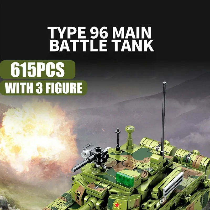 Building Blocks MOC Military WW2 TYPE 96 Main Battle Tank Bricks Toys - 2