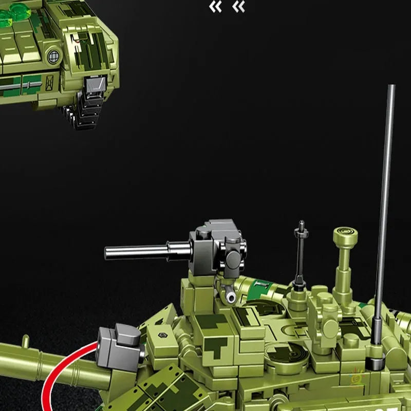 Building Blocks MOC Military WW2 Type 99A Main Battle Tank Bricks Toys - 10