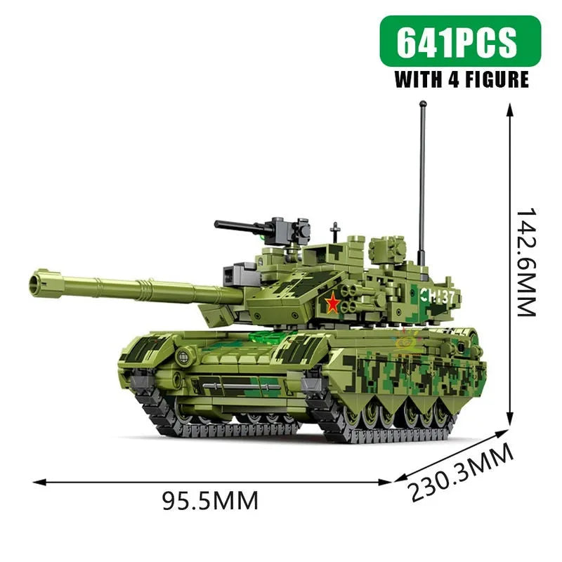 Building Blocks MOC Military WW2 Type 99A Main Battle Tank Bricks Toys - 3