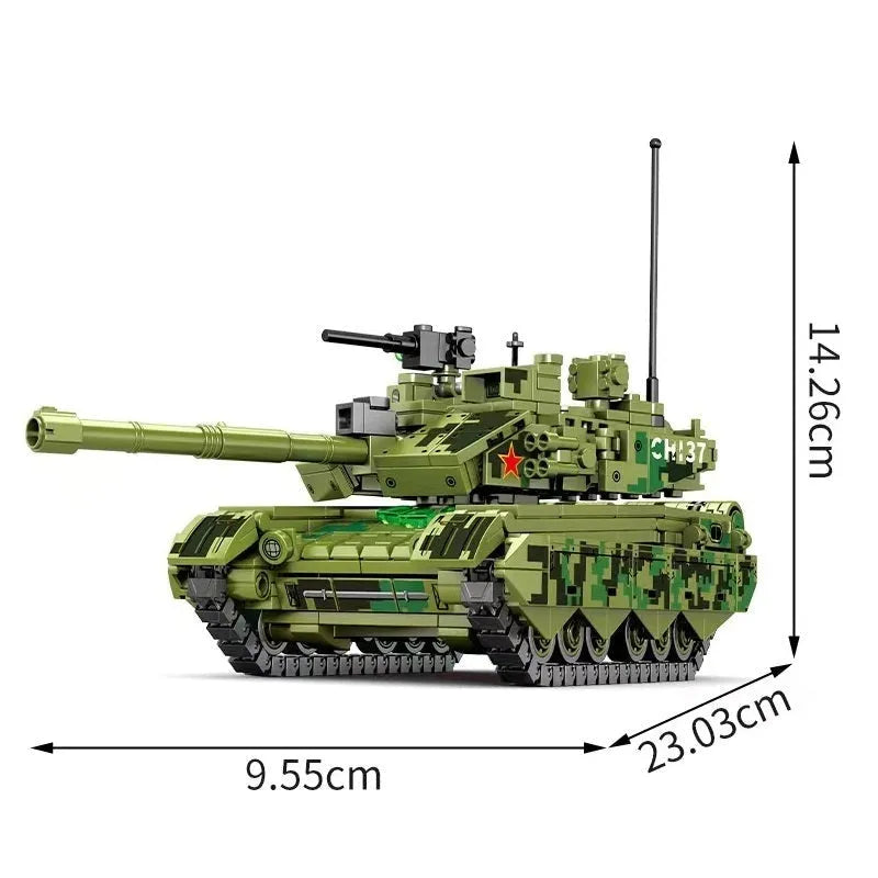 Building Blocks MOC Military WW2 Type 99A Main Battle Tank Bricks Toys - 7