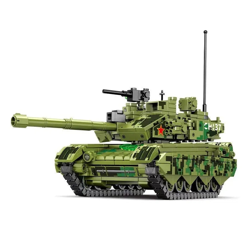 Building Blocks MOC Military WW2 Type 99A Main Battle Tank Bricks Toys - 1