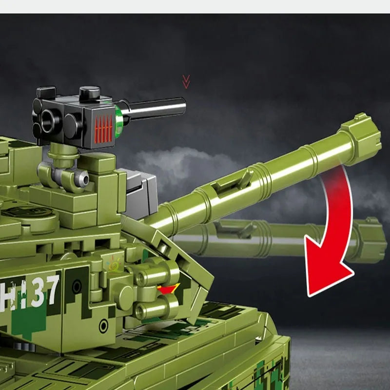 Building Blocks MOC Military WW2 Type 99A Main Battle Tank Bricks Toys - 6