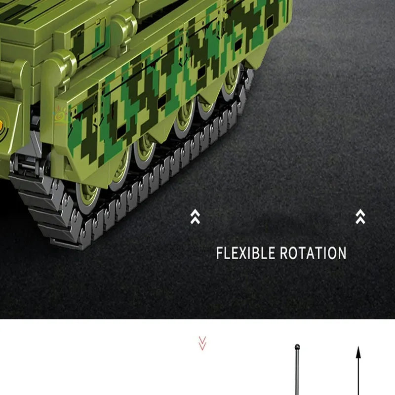 Building Blocks MOC Military WW2 Type 99A Main Battle Tank Bricks Toys - 8
