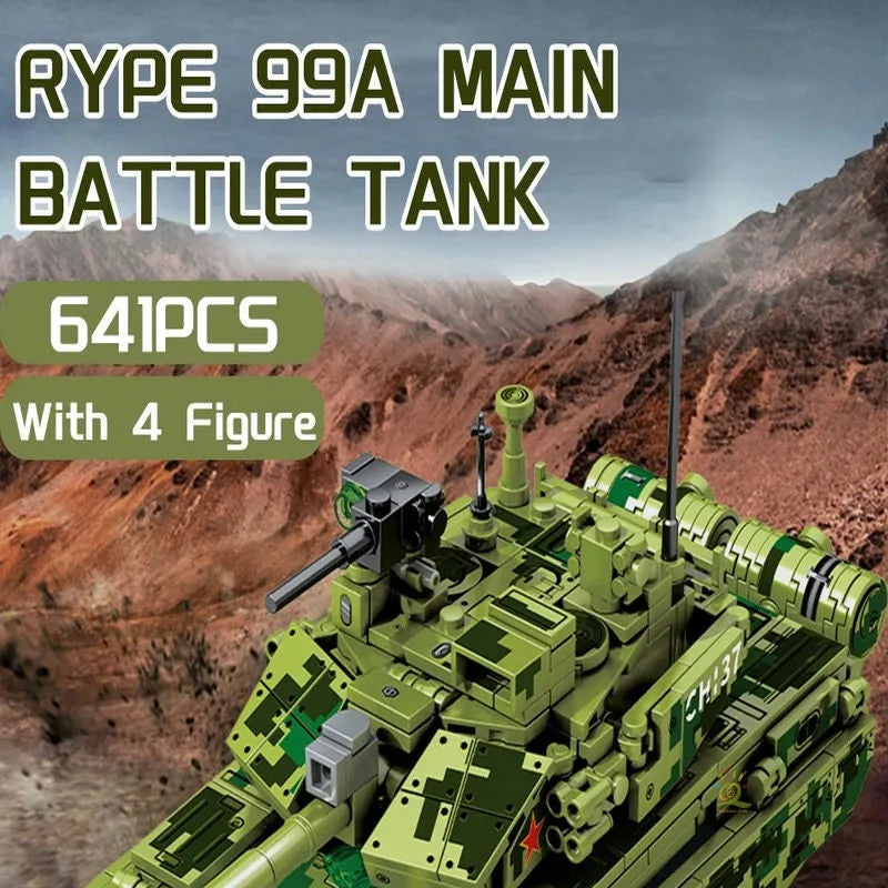Building Blocks MOC Military WW2 Type 99A Main Battle Tank Bricks Toys - 2