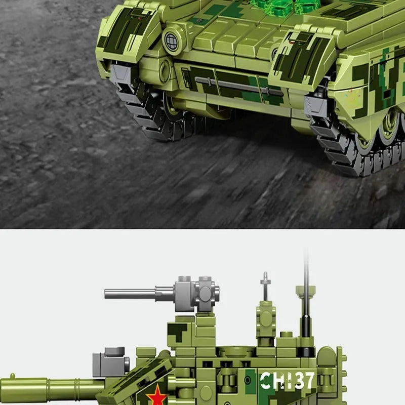 Building Blocks MOC Military WW2 Type 99A Main Battle Tank Bricks Toys - 4