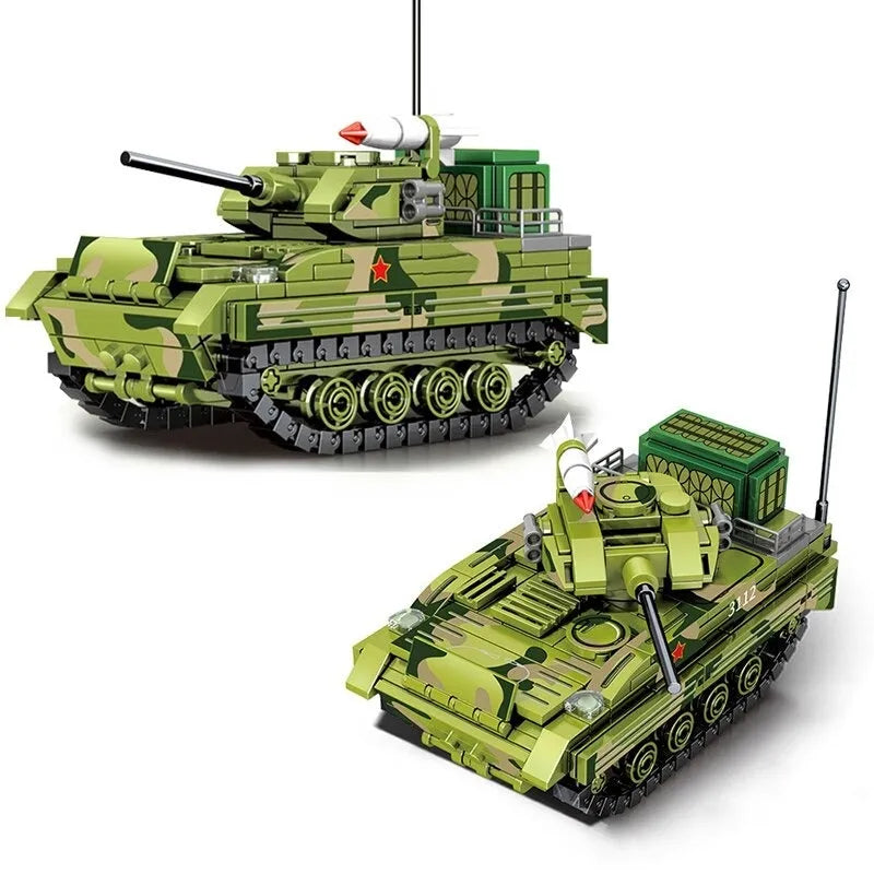 Building Blocks MOC Military WW2 ZBD-03 Airborne Armored IFV Bricks Toy - 7