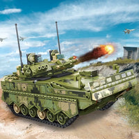 Thumbnail for Building Blocks MOC Military WW2 ZBD-04 Heavy IFV Canon Tank Bricks Toy - 8