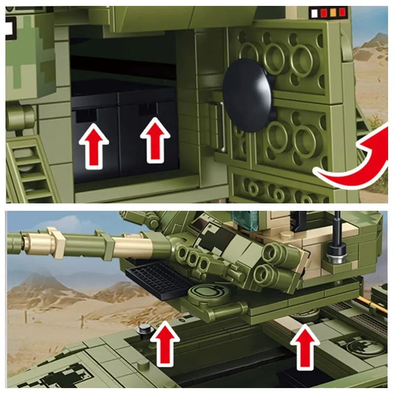 Building Blocks MOC Military WW2 ZBD - 04 Heavy IFV Canon Tank Bricks Toy - 4