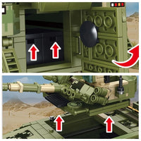 Thumbnail for Building Blocks MOC Military WW2 ZBD - 04 Heavy IFV Canon Tank Bricks Toy - 4