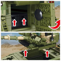 Thumbnail for Building Blocks MOC Military WW2 ZBD-04 Heavy IFV Canon Tank Bricks Toy - 4